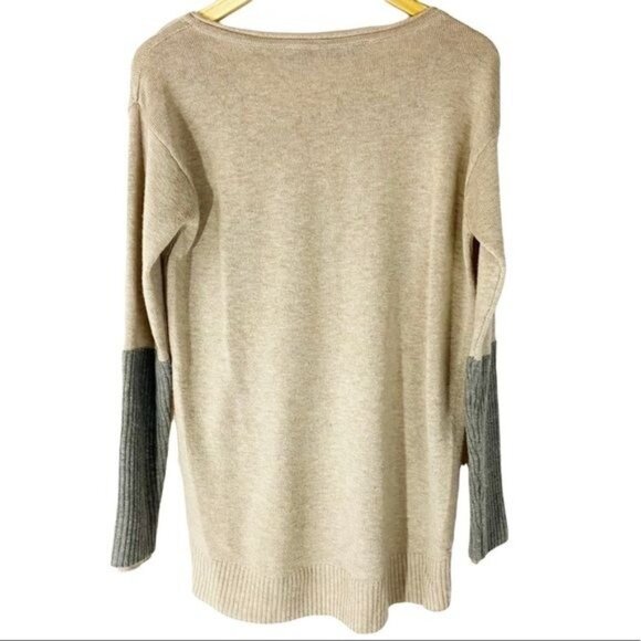 Athleta Womens Merino Wool Nopa Colorblock Sweater S Neutral Outdoor Gorpcore - Picture 2 of 5